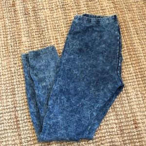 American Apparel acid wash indigo leggings